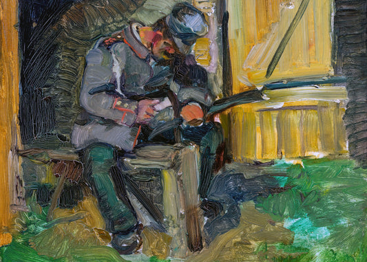 Pensive Soldier Reflection