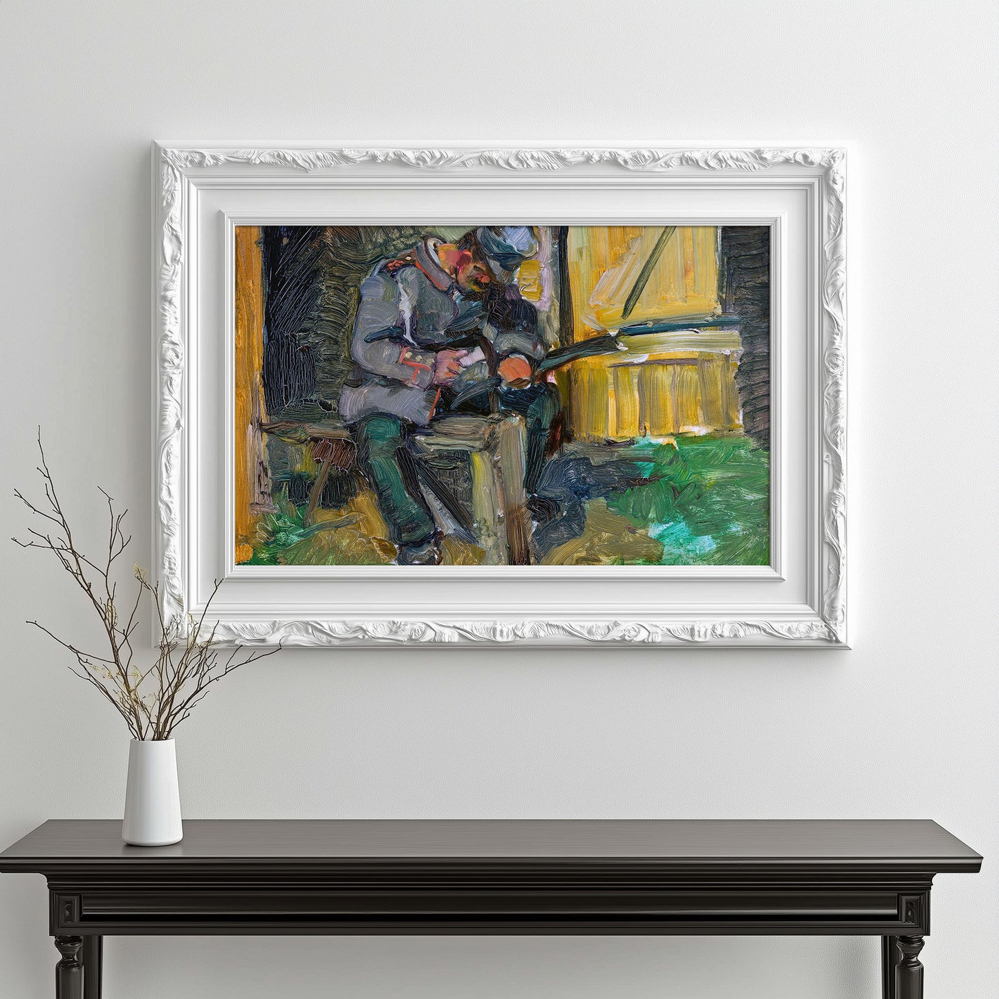 Pensive Soldier Reflection