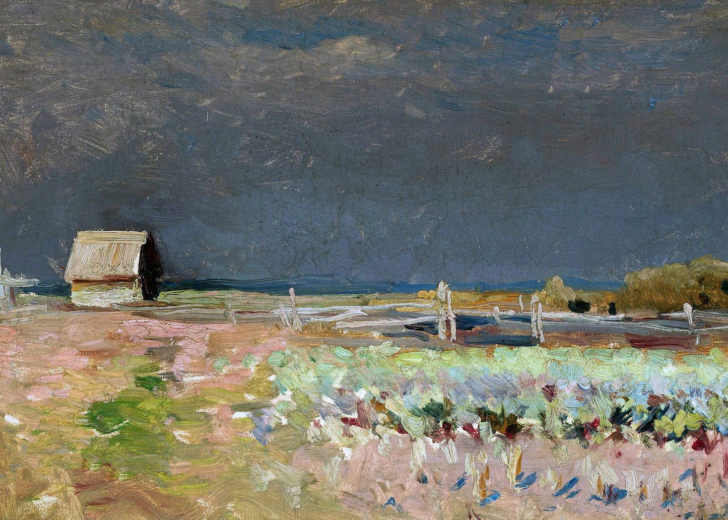 Cottage Under Stormy Skies