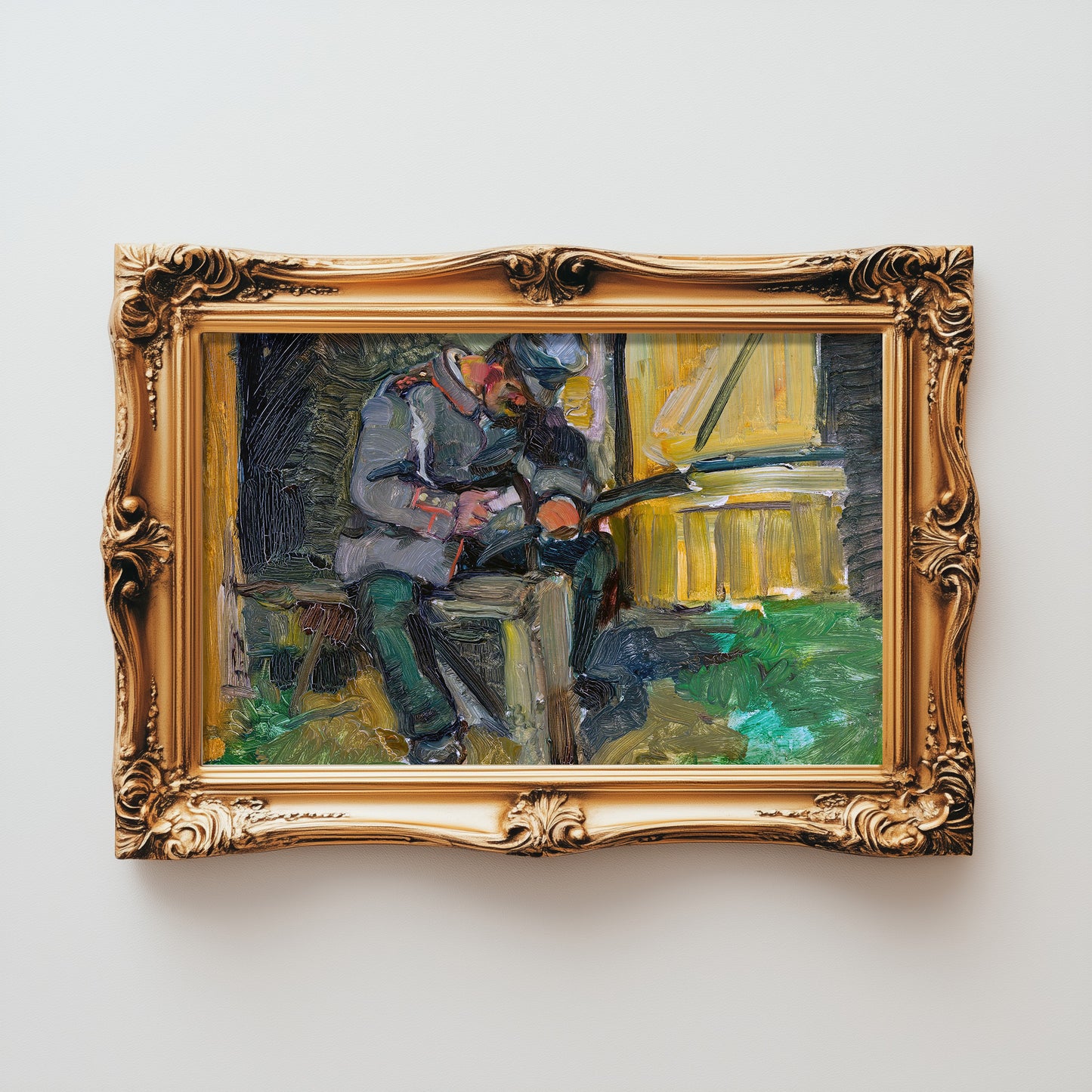 Pensive Soldier Reflection