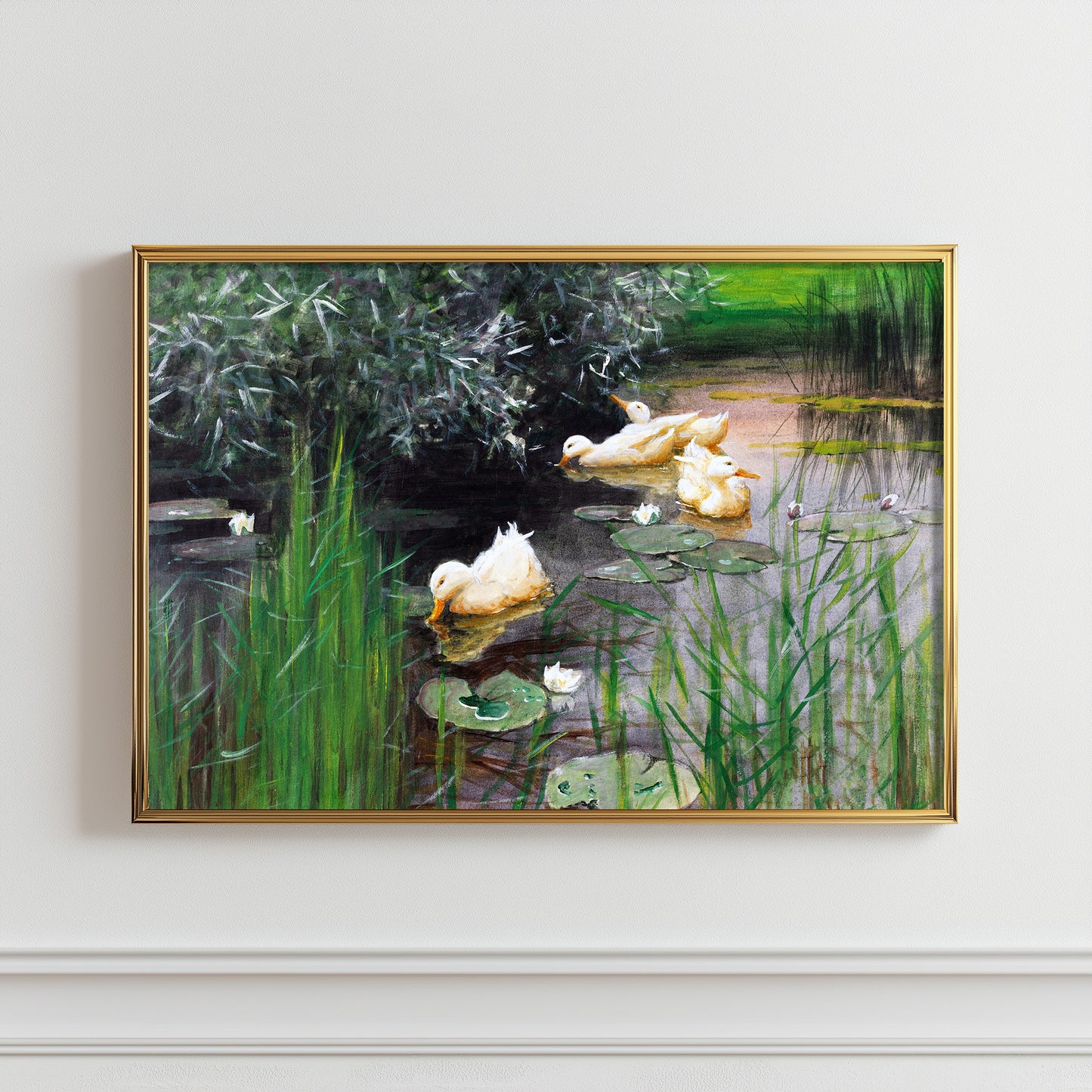 Serene Pond Ducks