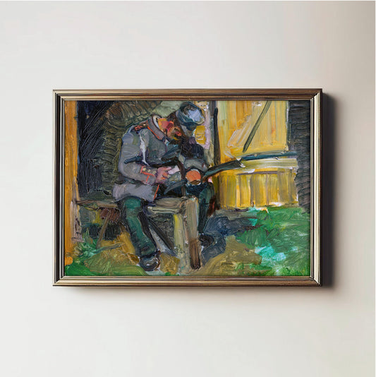 Pensive Soldier Reflection