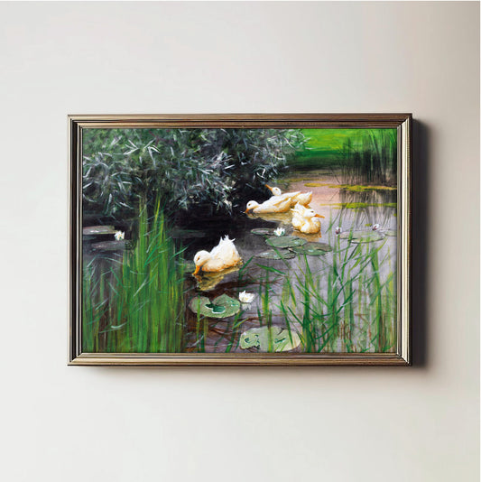 Serene Pond Ducks